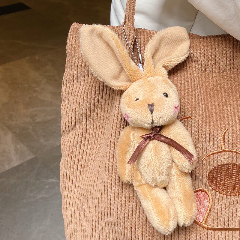 Figurine rabbit corduroy bag
