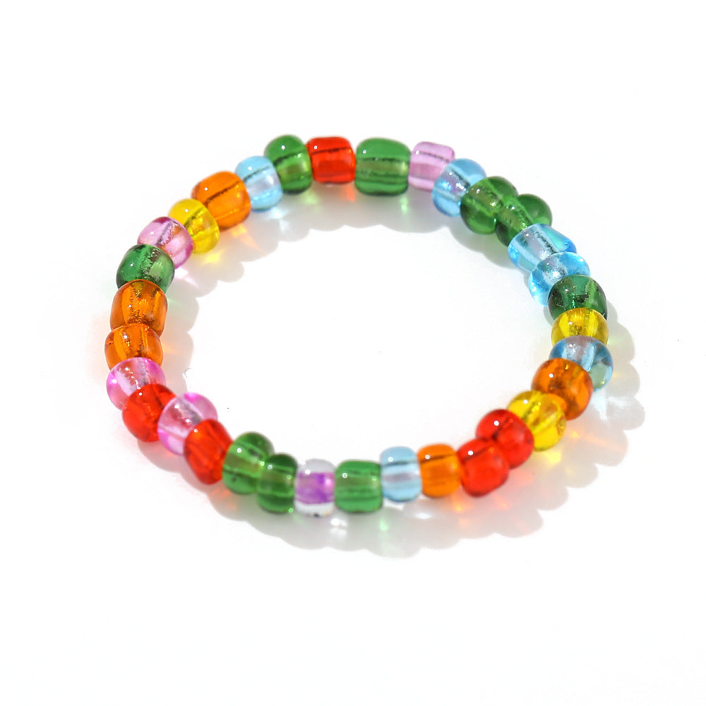 European And American Ins Style Creative Stretch Crystal Beads Ring Internet Celebrity