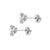 Stainless Steel Piercing Titanium Stud Earrings With Zircon Inlays