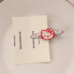 Red Stereo Love Heart-shaped Hairpin French Retro Dots Willow Leaf Clip