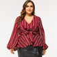 Long-sleeved V-neck Slim-fit Blouse