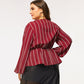 Long-sleeved V-neck Slim-fit Blouse