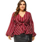 Long-sleeved V-neck Slim-fit Blouse