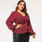 Long-sleeved V-neck Slim-fit Blouse