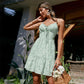 Mature Suspender Type Sweet Green Print Small Dress