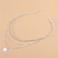 Womens Retro Alloy Layered Clavicle Necklace