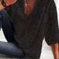 Lace Stitching U-neck 3 4 Sleeve T-shirt