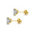 Stainless Steel Piercing Titanium Stud Earrings With Zircon Inlays