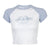 Color matching angel print short sleeve