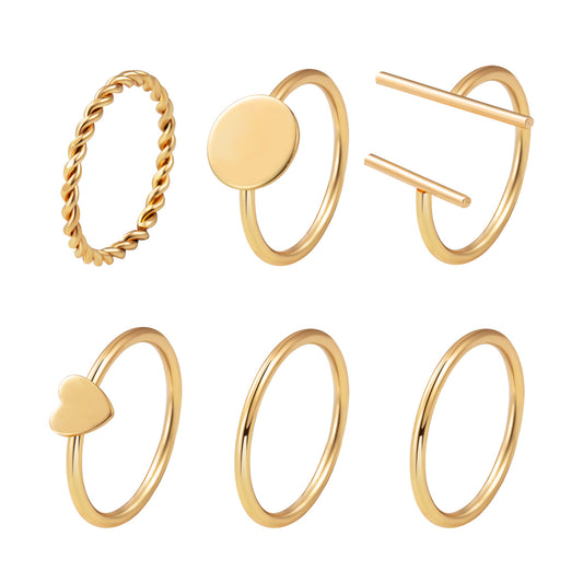 Creative Alloy Geometric Joint Ring Set