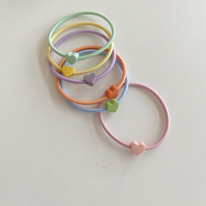 Love Hair Band Candy Color Headband Highly Elastic Hair Rope Hair Elastic Band