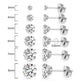 Stainless Steel Piercing Titanium Stud Earrings With Zircon Inlays