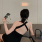 Cross Backless Halter Vest Skirt