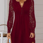 Women's Fashionable Elegant Lace Long Sleeve Dress