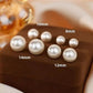 925 Silver Stud Earrings Female Large Pearl Earrings