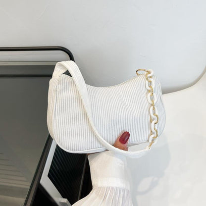 Artistic Fabric Bag Minimalist Casual Corduroy Single-shoulder Bag For Women
