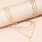 Womens Retro Alloy Layered Clavicle Necklace