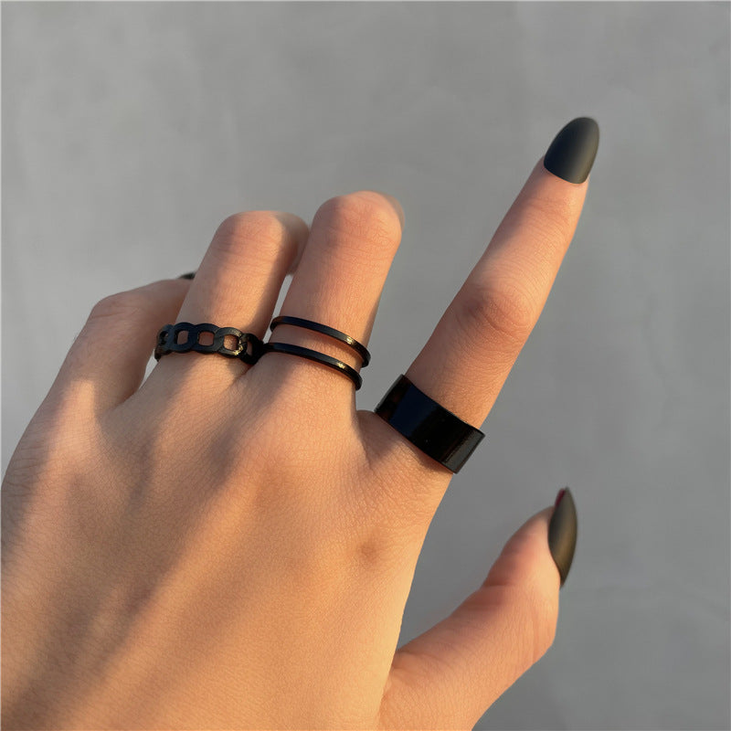 Creative Alloy Geometric Joint Ring Set
