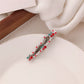 Red Stereo Love Heart-shaped Hairpin French Retro Dots Willow Leaf Clip